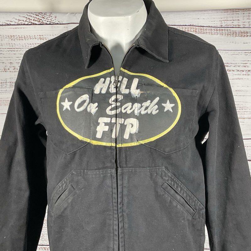 FTP ORANGE LABEL Men's Black "Hell On Earth" Denim Jacket- SZ S