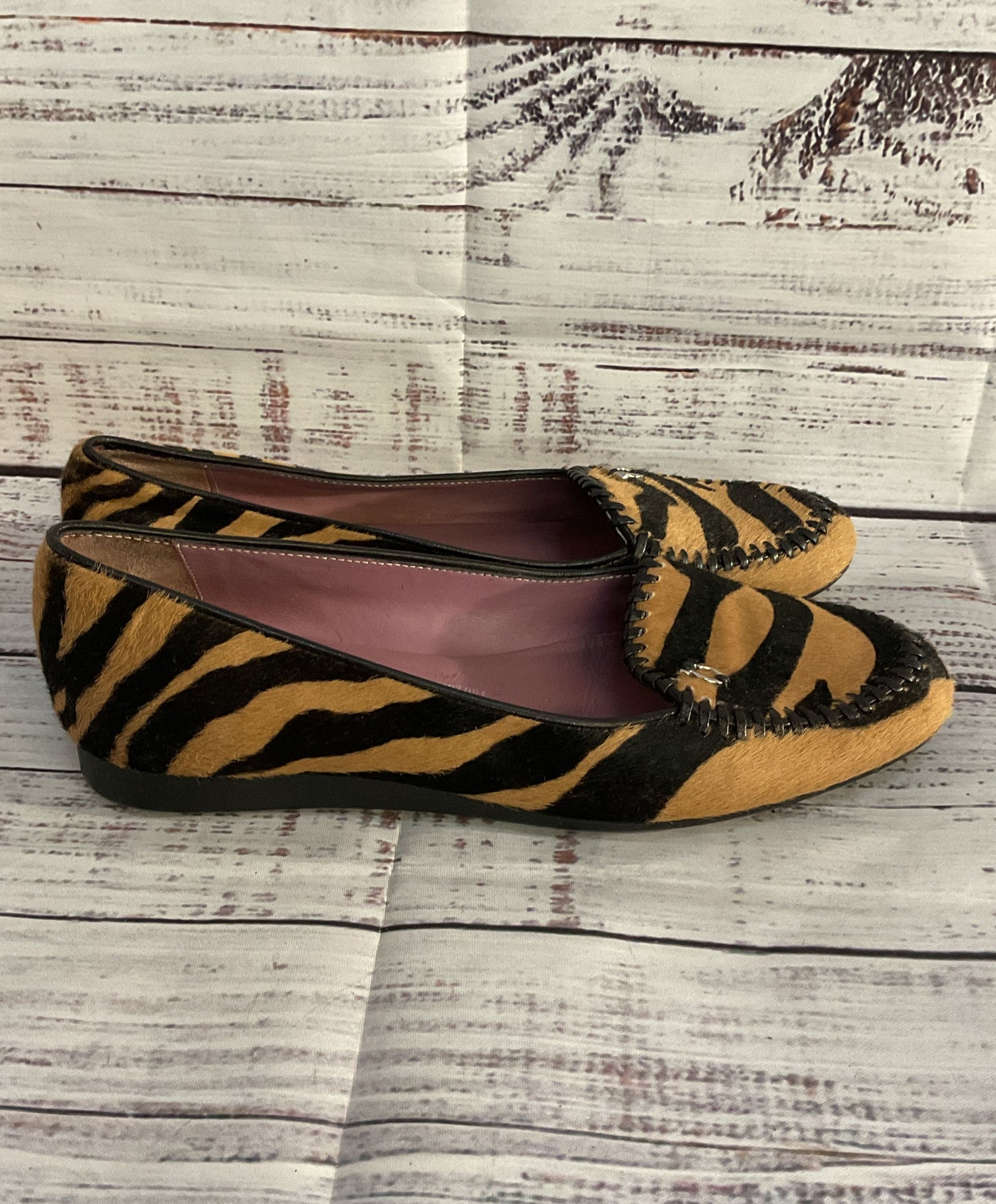 Salvatore Ferragamo Pony Hair Tiger Stripe Penny Loafer Flats Multicolor 5