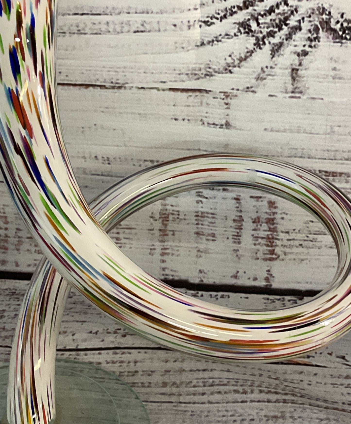 Michael Hudson Confetti Hand Blown Twisted Set of 2 Candlesticks Multicolor