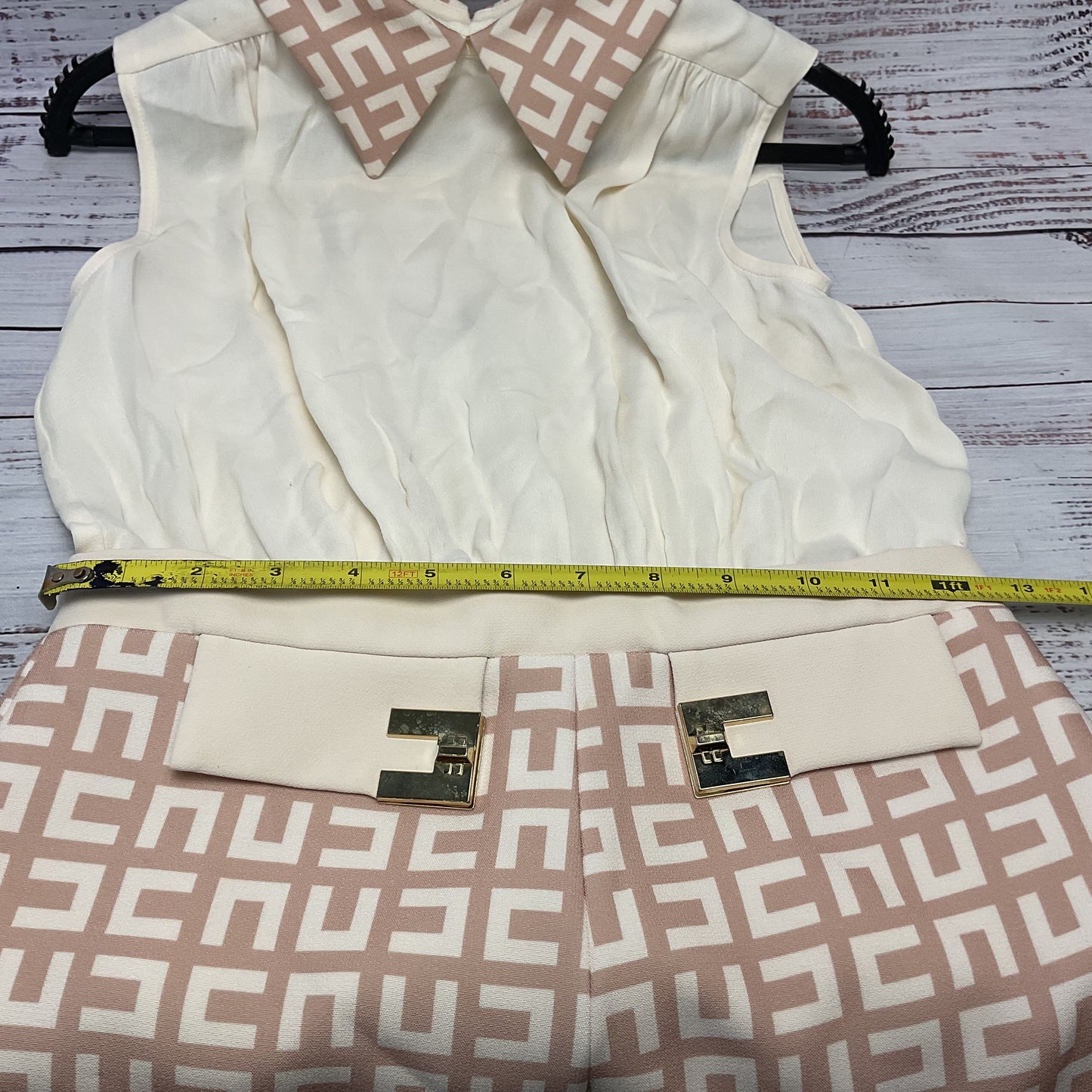 Elisabetta Franchi My Little Girl Beige Pink Logo Design Romper Size Girls 12?