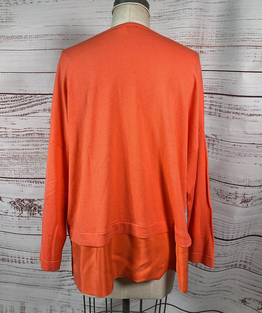 Marina Rinaldi Wool Silk Sweater Coral Orange M