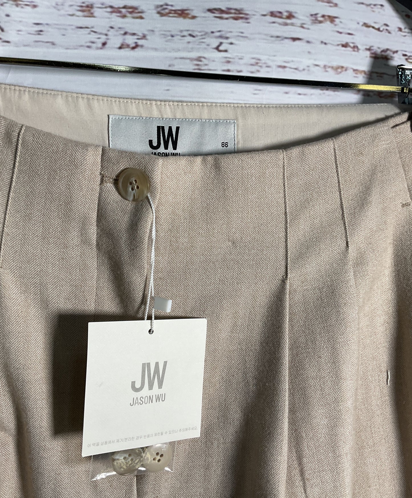 NWT JW Jason Wu Beige Pants Size M
