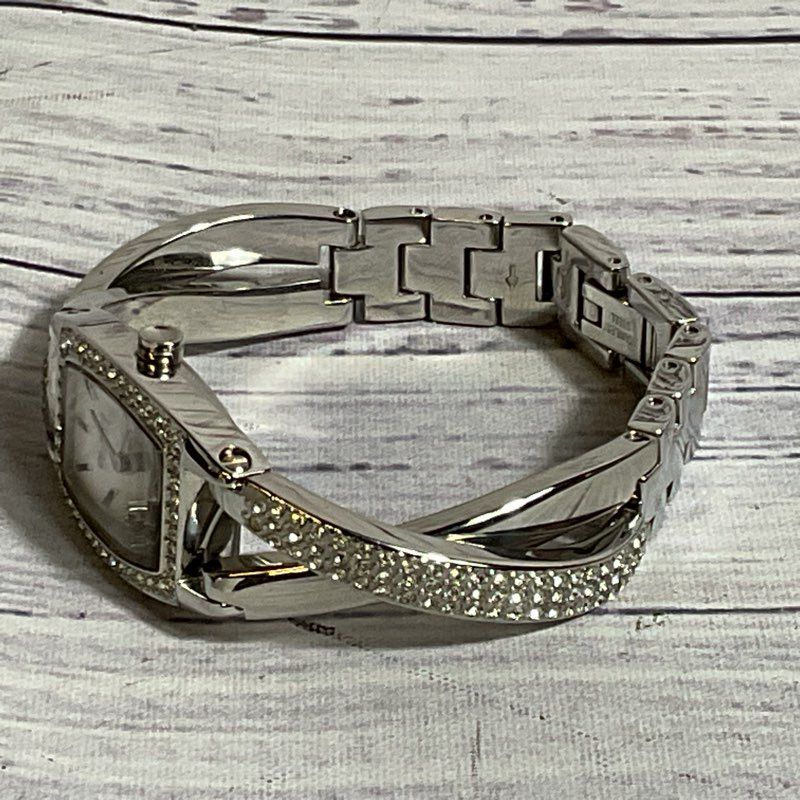 DKNY Women's Silver Tone Rhinestone Stainless Watch- 5.75"