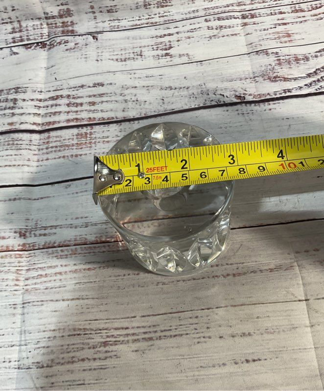 Oreffors Signed Crystal Candle Holder 3"x 2.5"