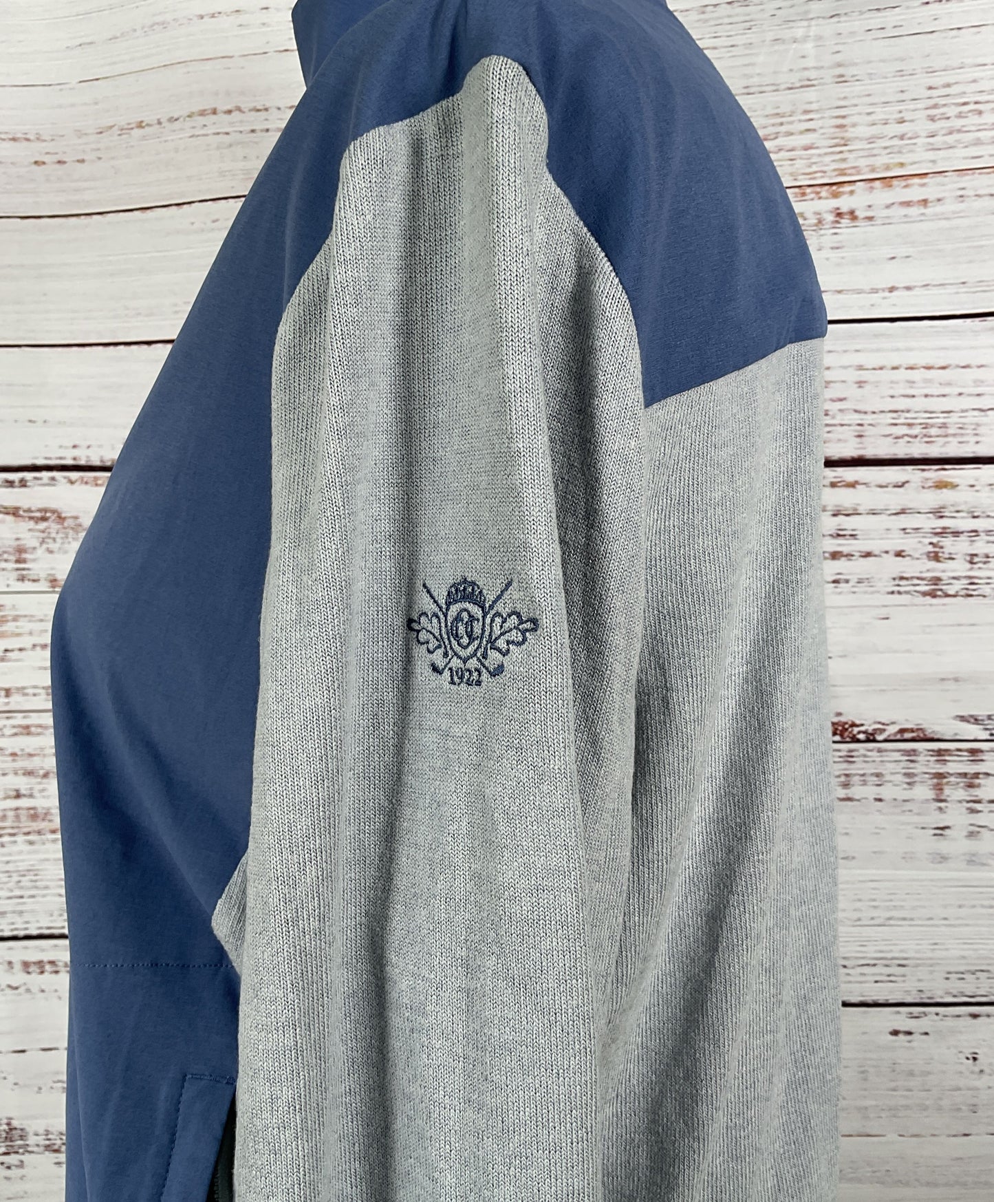 Peter Millar Crown Crafted Blue and Gray Light Weight Zip-Up Jacket - Size Large