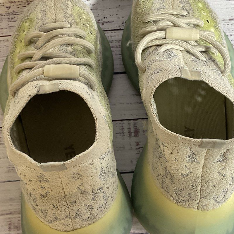 ADIDAS Yeezy Boost 350 V2 White/Green Women's Sneakers- SZ 5