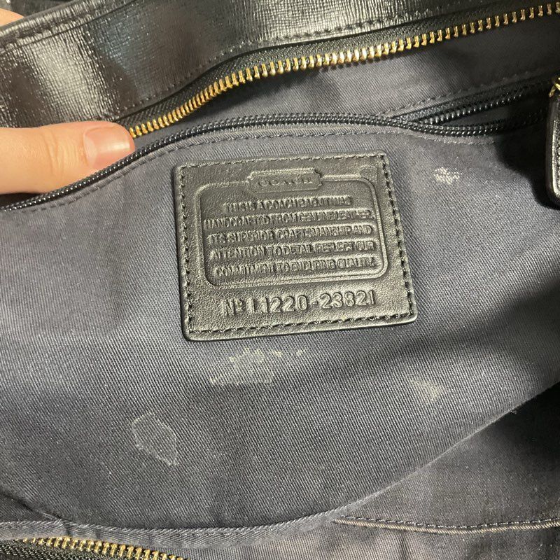 Coach NorthSouth City Tote Black Crossgrain Leather Purse #23821