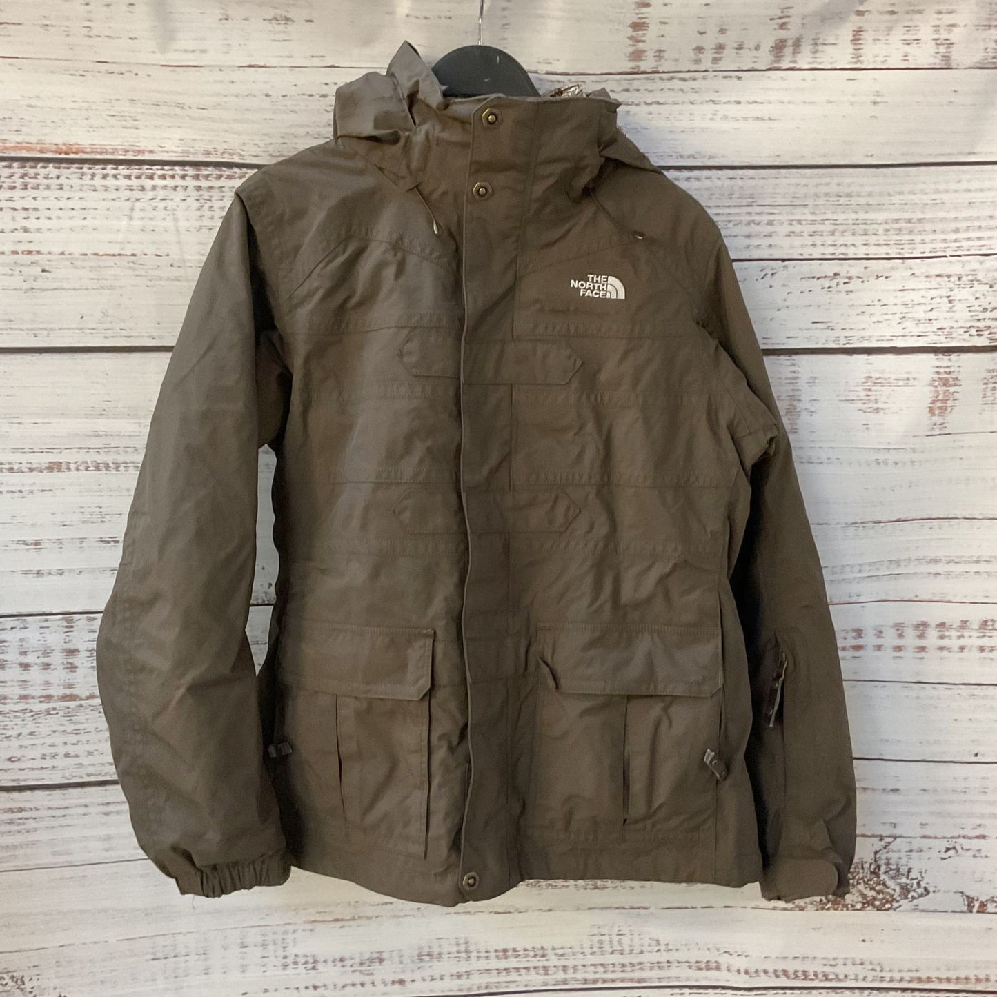 The North Face Brown Zip Up Liner Women's Hooded Jacket Coat - Size M