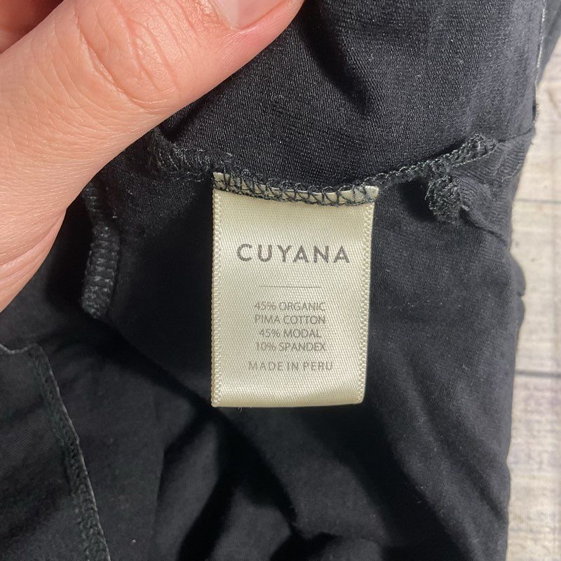 Cuyana Black Pima Cotton Blend Boxy Sleeveless Crewneck Top - Size XS