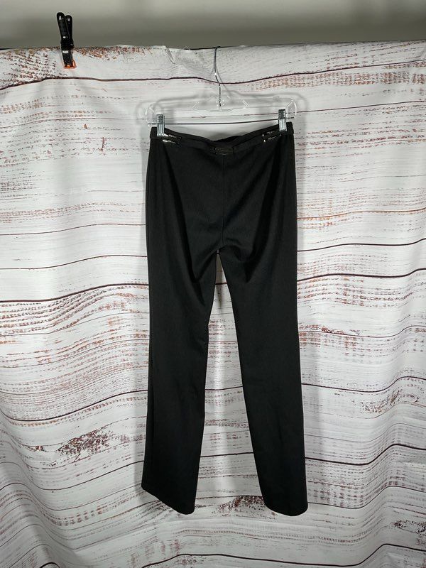 Vertigo Paris Women's Silver Metal Logo Black Dress Pants Size 2 US France