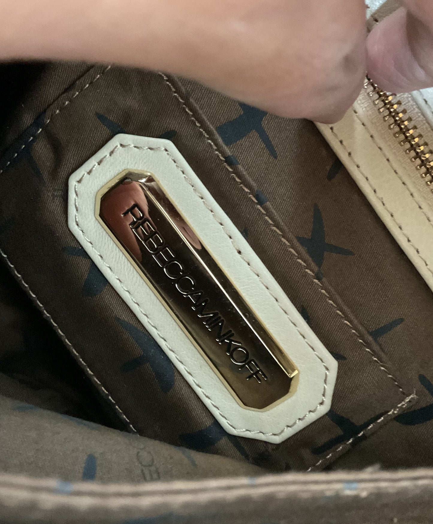 Rebecca Minkoff Women's Cream Leather Top Handle Bag