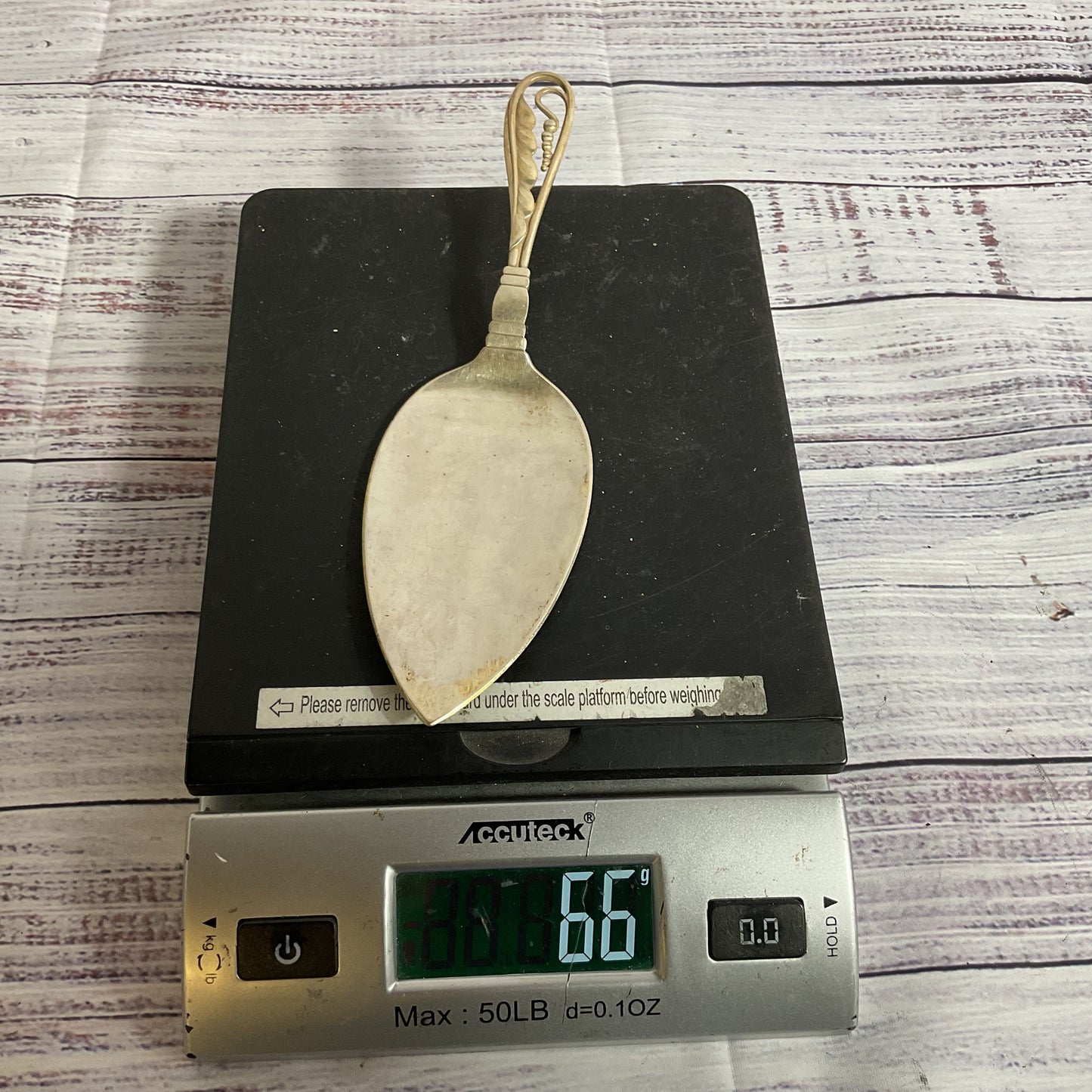 VTG. GEORG JENSEN Denmark Sterling Silver #42 Ornamental 7.75" Pie Knife- 66g