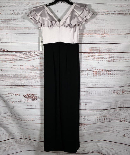NWT Aidan Mattox Black & Blush Sleeveless Jumpsuit Size 0 Retail $295