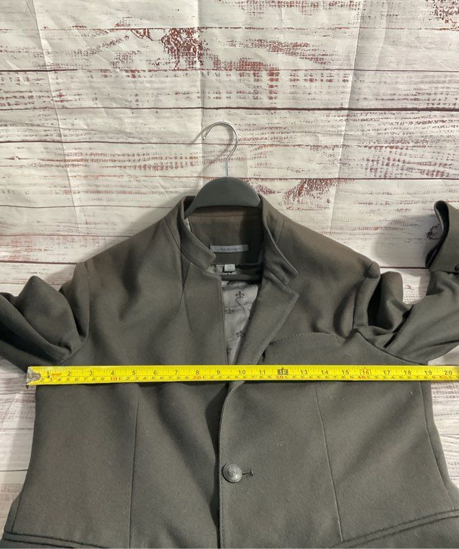 John Varvatos Women's Grey Cotton Blend Fleur-de-lis Inner Pattern Jacket 44