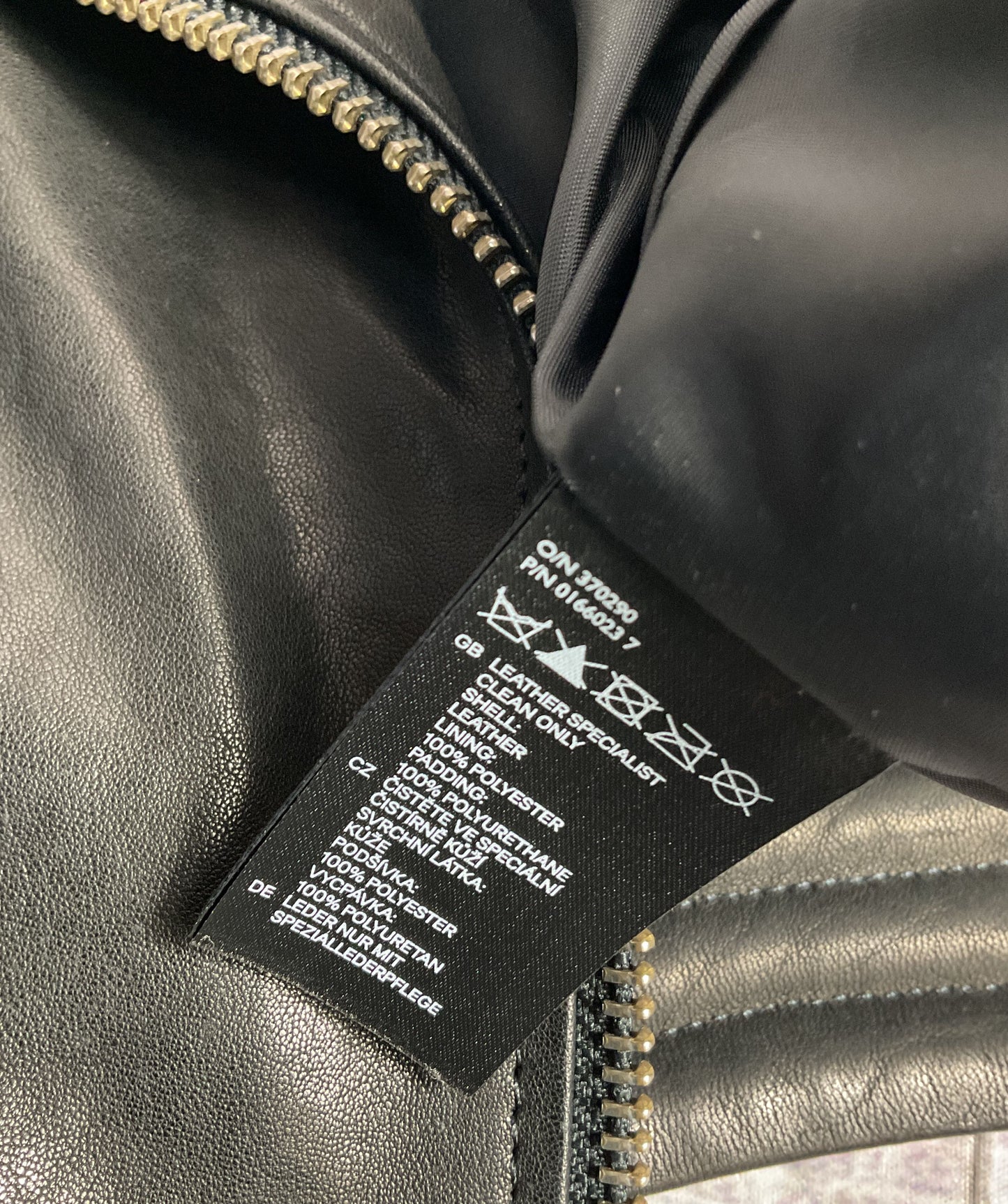 H&M New Icons Biker Leather Jacket Black 8