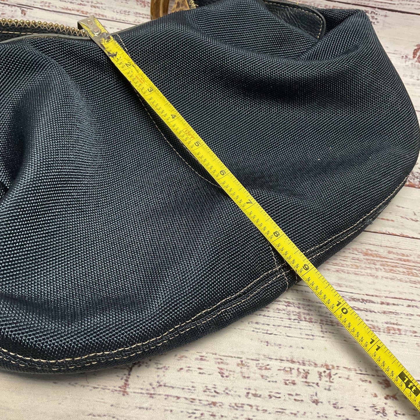 Kathy Van Zeeland Navy Blue Handbag Shoulder Hobo Bag Purse