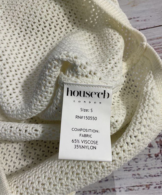 HOUSE OF CB Women's White Knit Top Size S Viscose Blend
