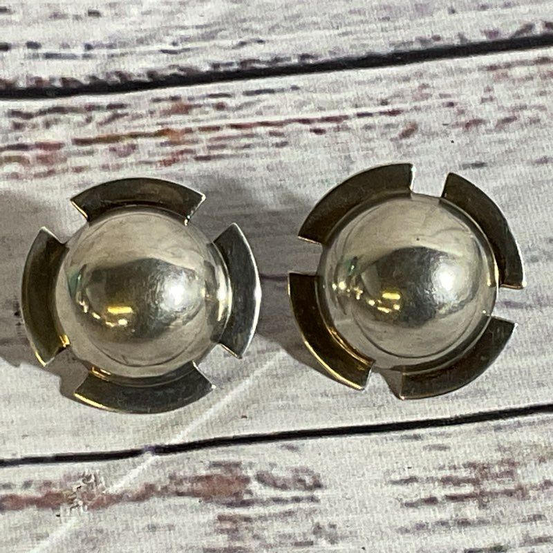 M & J Savitt Sterling Silver 1" Earrings- 13.59g