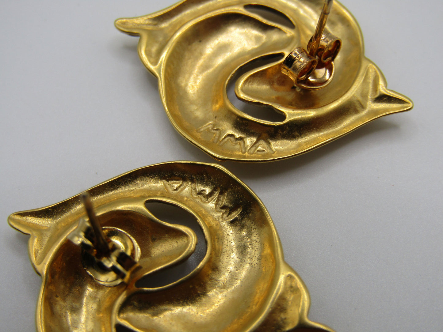 Metropolitan Museum of Art Gold Plated Entwined Dolphin Stud Earrings