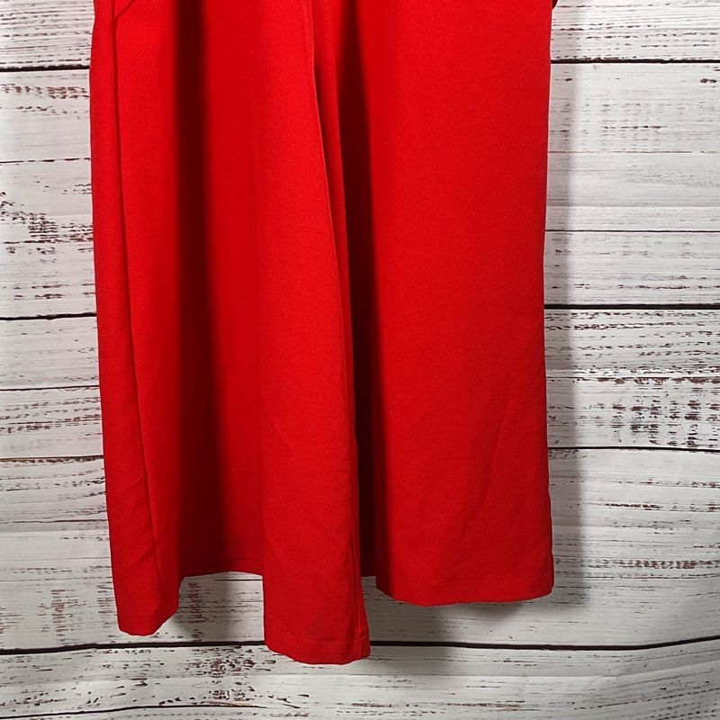 LUZIA FAGGOLLI Women's Red Sleeveless Wide Leg Crop Jumpsuit- SZ 44