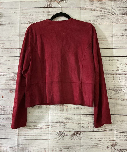 Women's Eileen Fisher Wine Goat Suede Jacket Size M BUTTERY LEATHER!