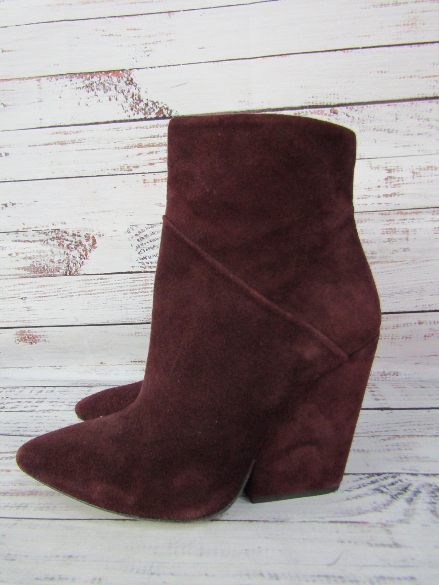 Iro Women's Wine Suede Ankle Boots Size 6 Made in Portugal