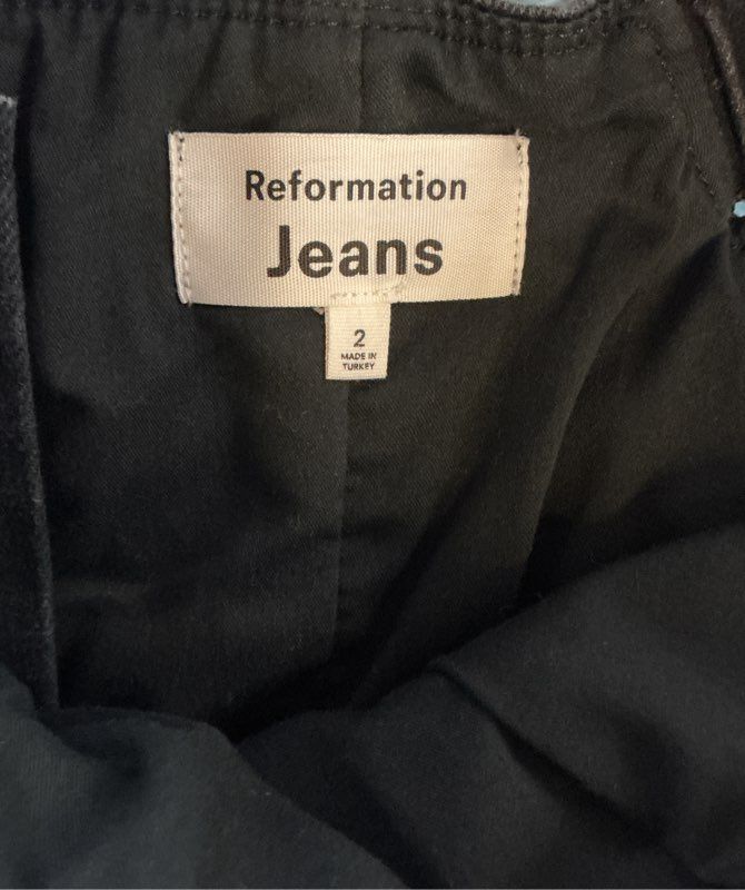 Women's Reformation Jeans Black Filis Denim Mini Dress Size 2