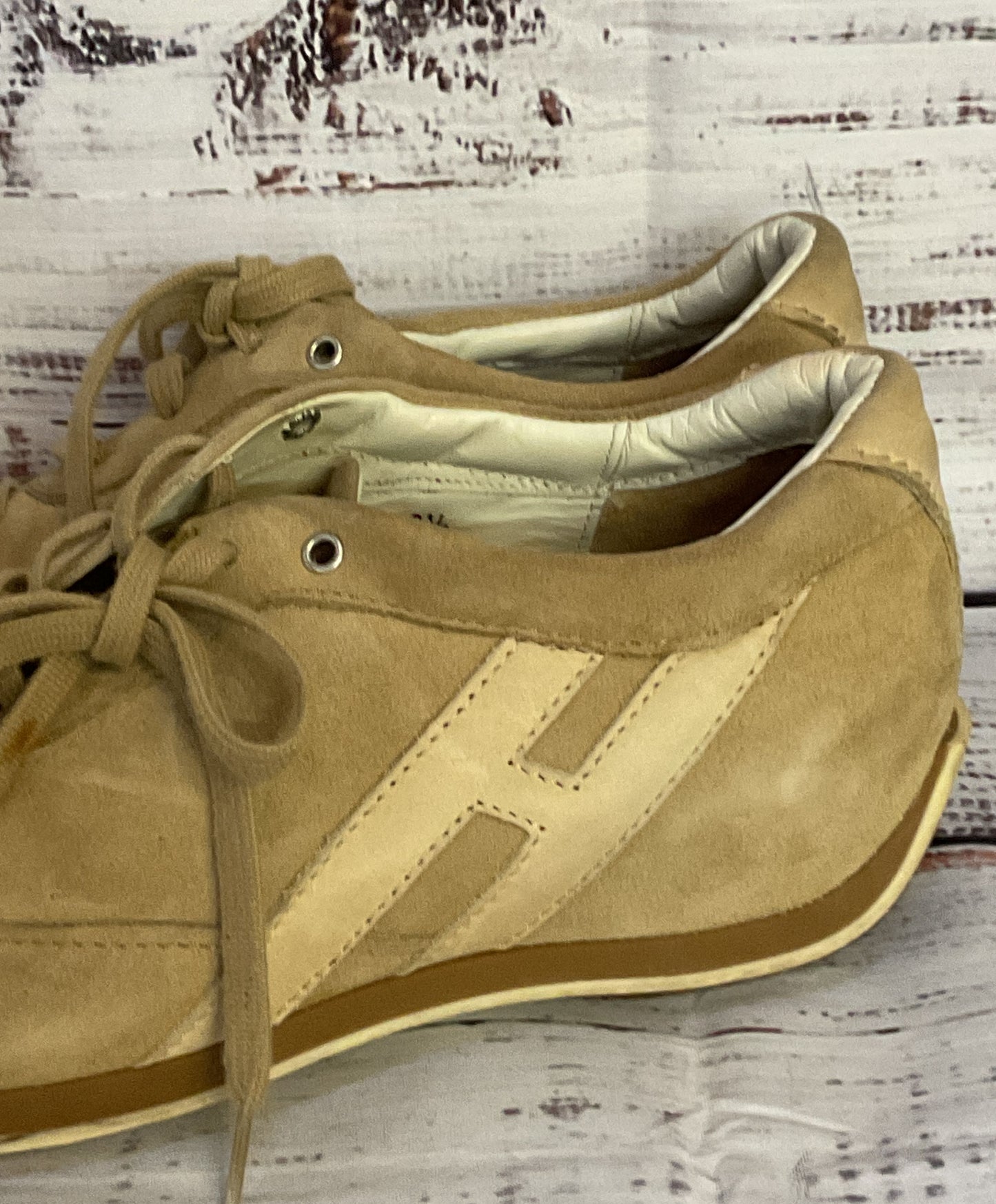 Hogan Suede Camoscio Sabbia Driving Sneakers Beige 8.5