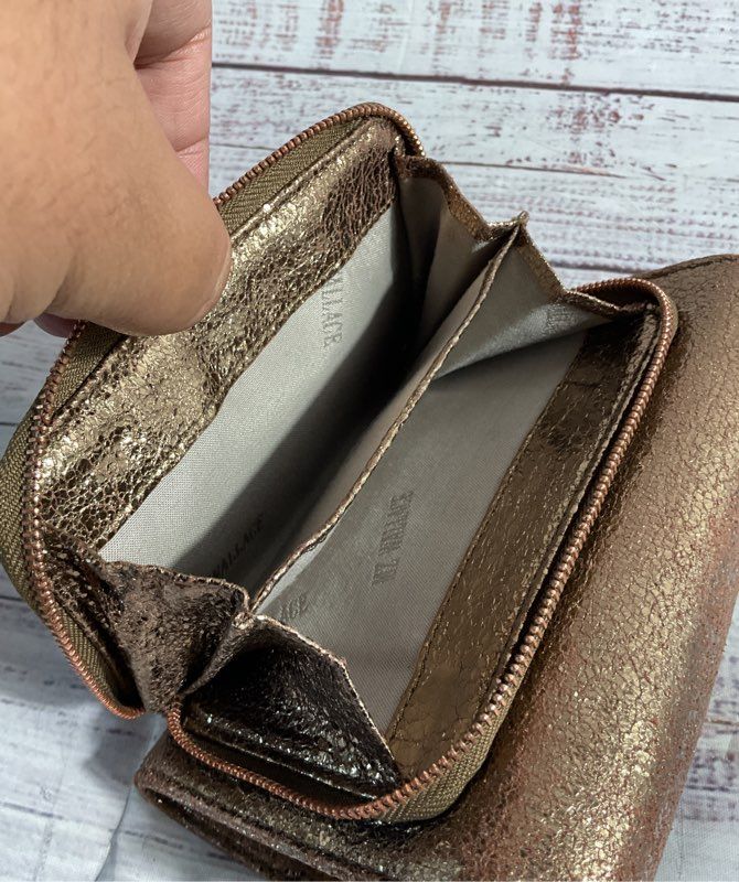 MZ Wallace Women's Metallic Rose Wristlet Clutch Wallet