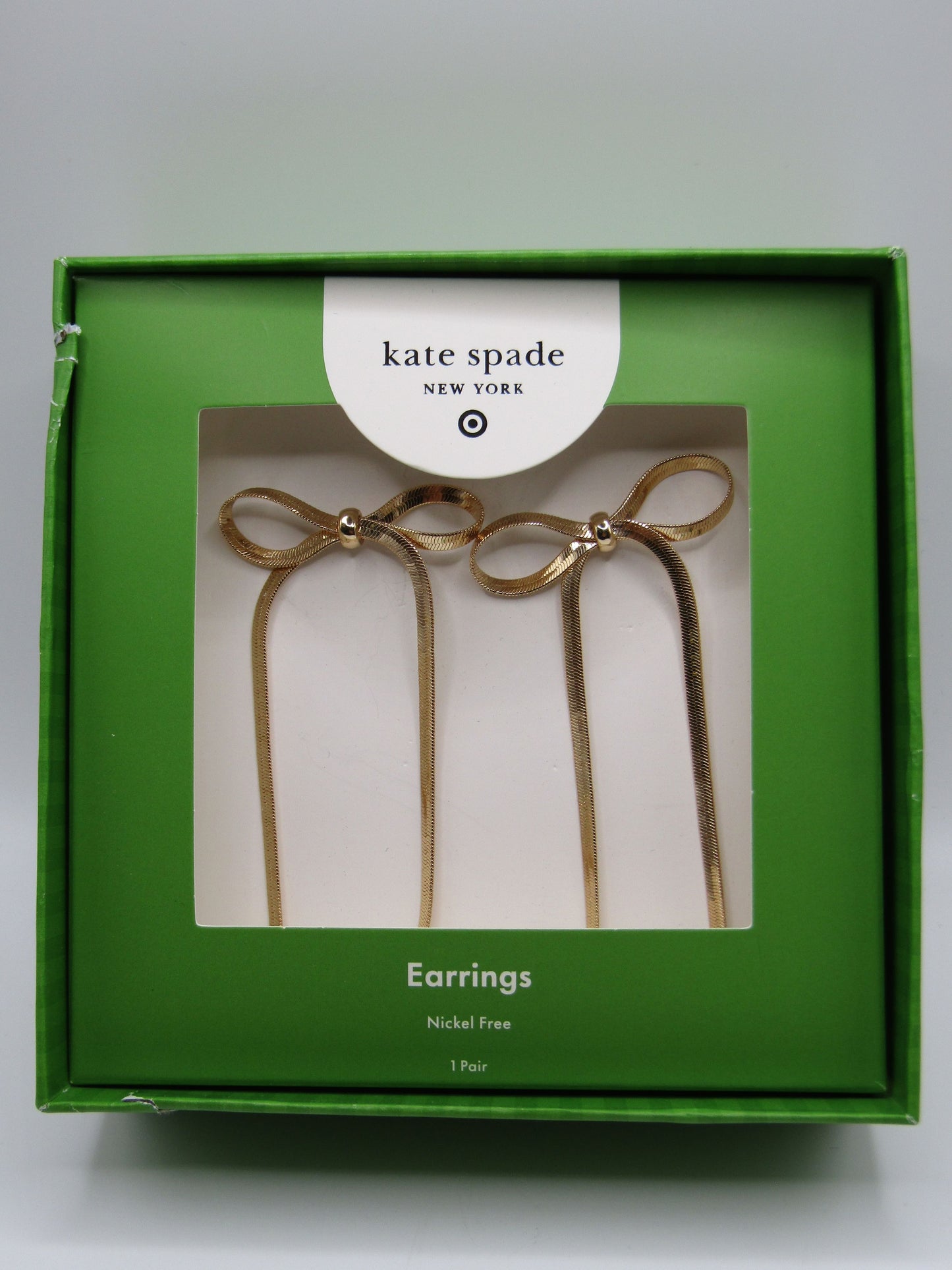 Kate Spade x Target Gold Plated Herringbone Bow Stud Earrings
