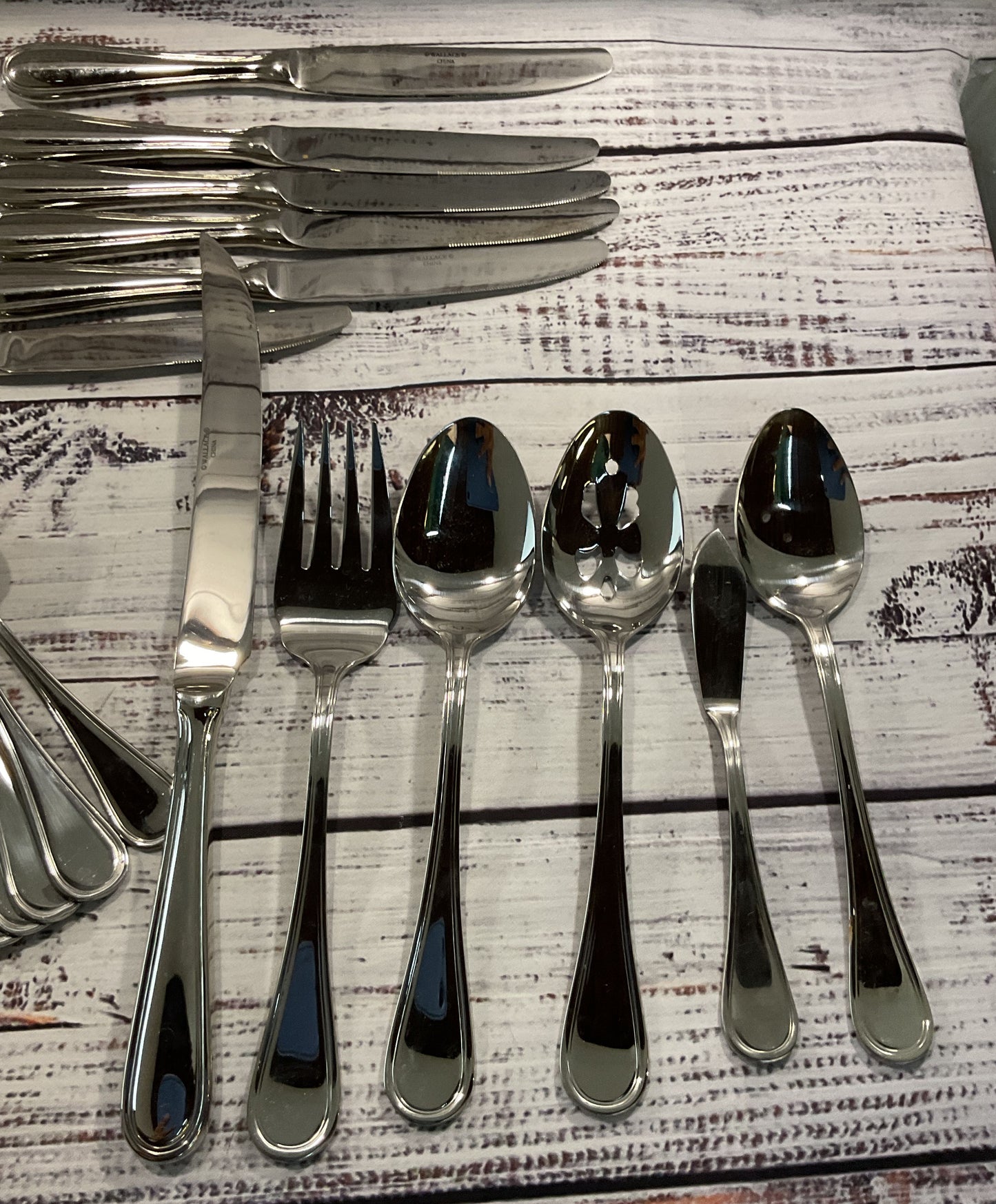 Wallace Rockport Stainless Steel Flatware Set of 46