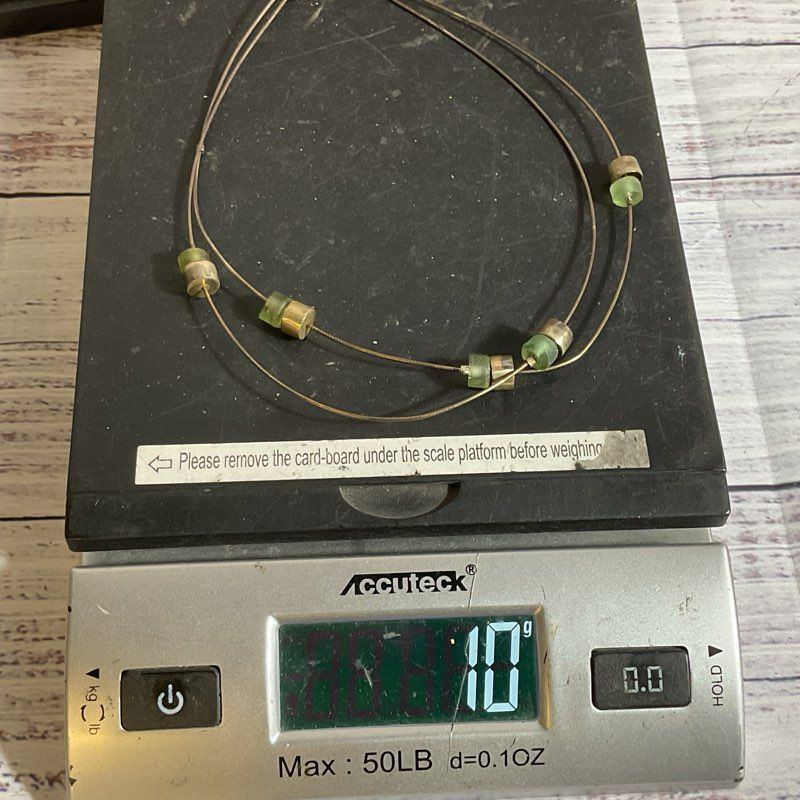 VTG. LULU HAMERSZTEIN SR Sterling 2 Strand Green Gemstone 16" Necklace- 10g