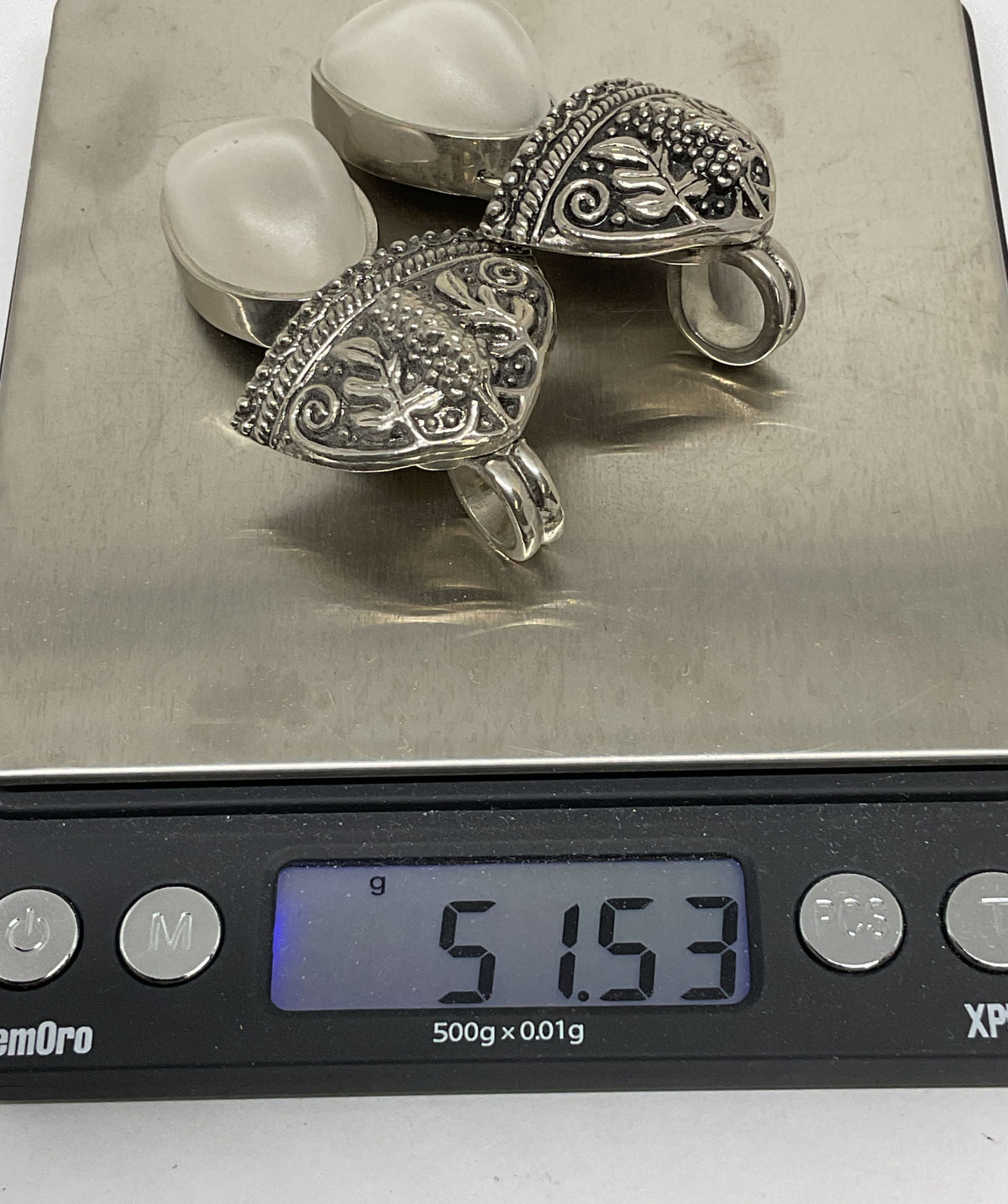 Lot 2 Rebecca Collins Silver Tone Frosted Glass Pendant