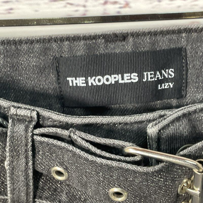 NWT KOOPLES Women's Black Paneled Belted Jeans- SZ 28