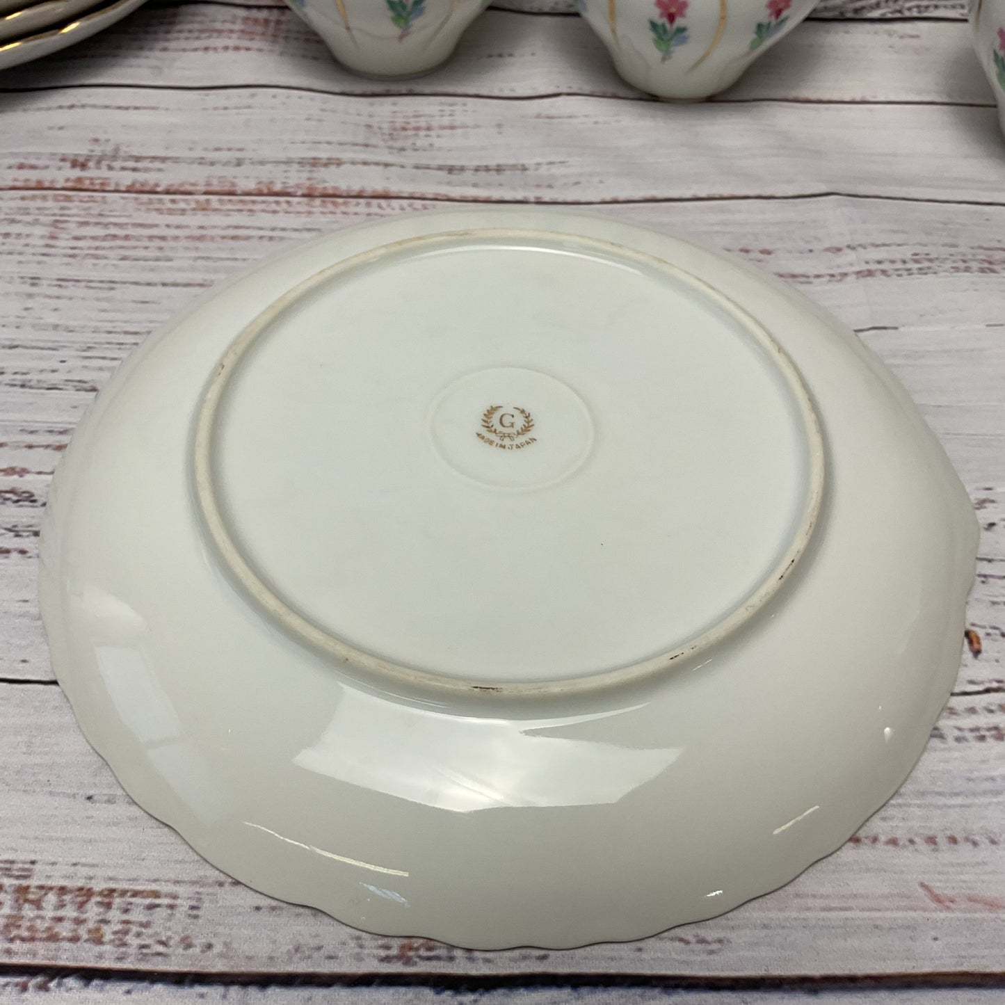 Giftcraft Teacup Off Center Large Saucer Plate Floral Design Lot Of 7 2/2