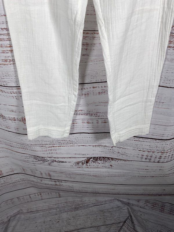 Xirena Women's White Drawstring Lounge Elastic Cotton Pants Size M