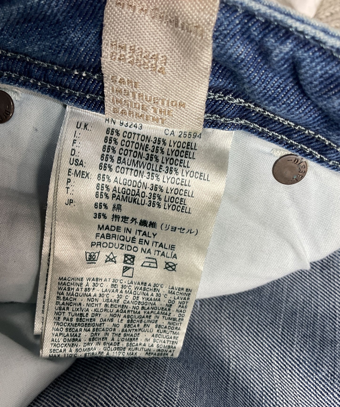 Diesel Shioner Distressed Bleached Jeans Blue W32 L32