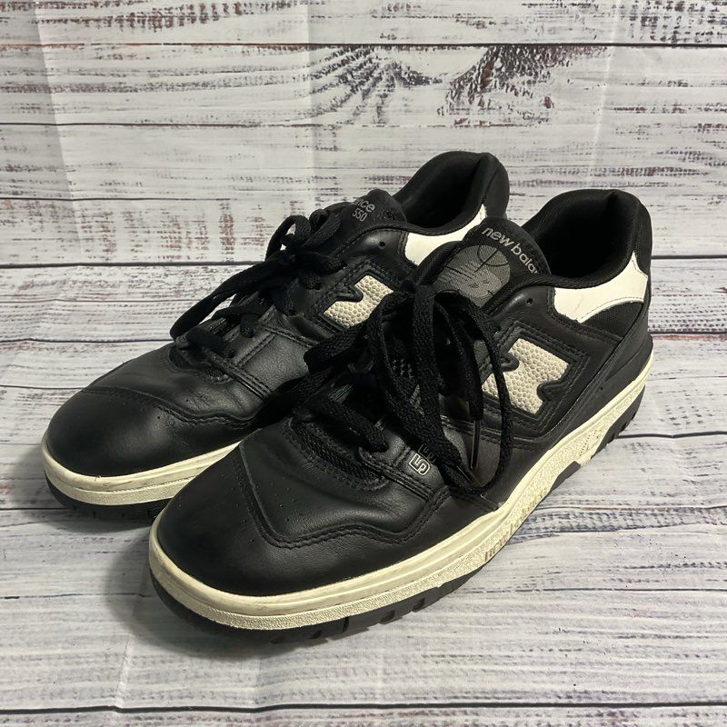 New Balance 550 Low Top Black and White Leather Sneakers Men's 8.5