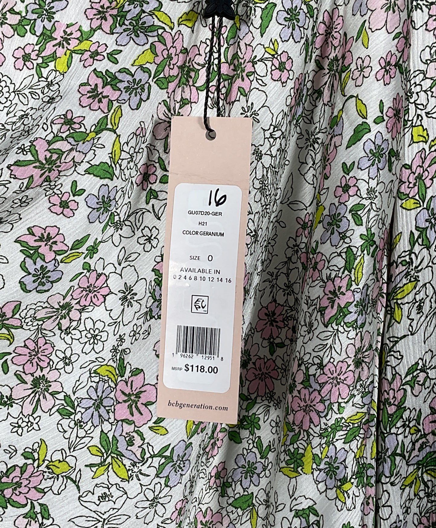 BCBG Generation Floral Print Mini Dress Geranium 0