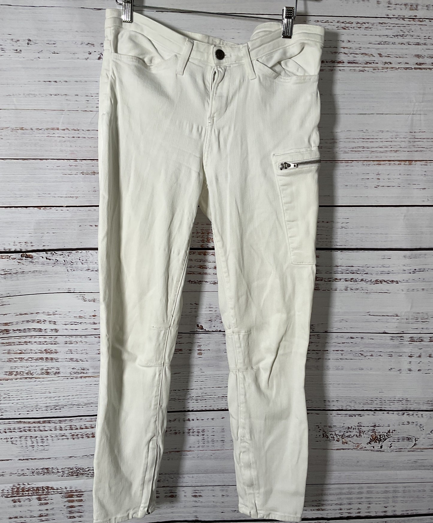 Women's Helmut Lang White Jeans with zippers at ankle Size 30