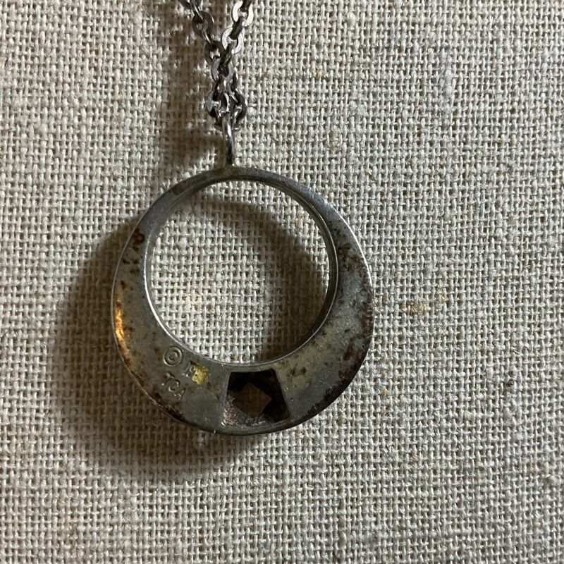 VTG. TCA Sterling Silver Multi Gemstone Pendant 23.5" Necklace- 7.66g