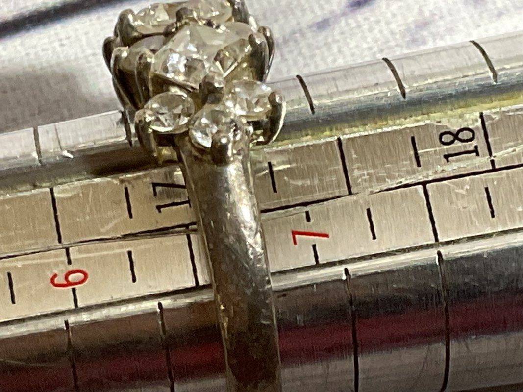 Set of 2 Sterling Silver & Rhinestone SZ 6.75 Rings- 7.97g