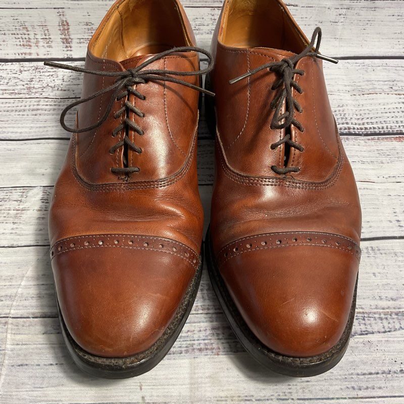 Allen Edmonds Chestnut Brown Leather Brogue Oxford Dress Shoes Men's 8.5 D