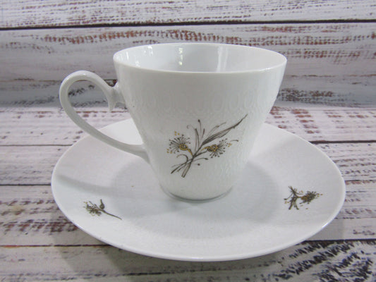 Rosenthal Basquette Bjorn Wiinblad White Porcelain Cup Saucer Creamer Sugar Bowl