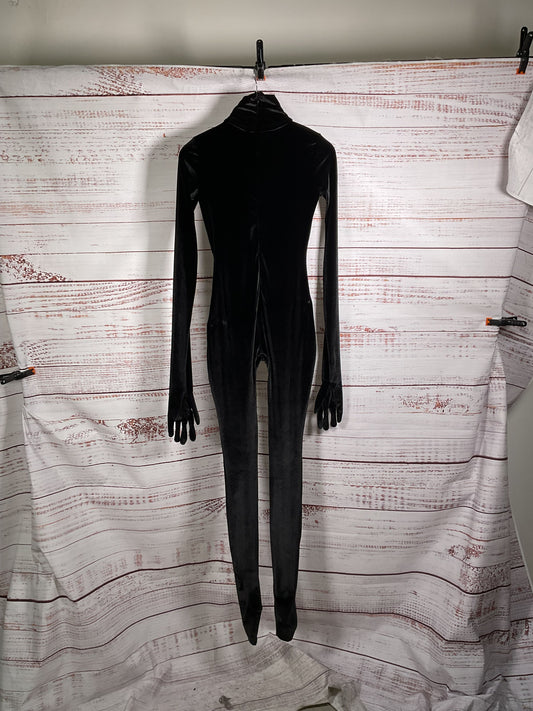 Weinsanto Black Velvet Full Body Jumpsuit - Size S
