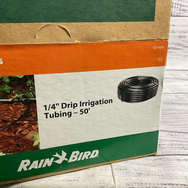 Rain Bird 1/4" Black Drip Irrigation Tubing 50" Rolls Box Of Eight (8)