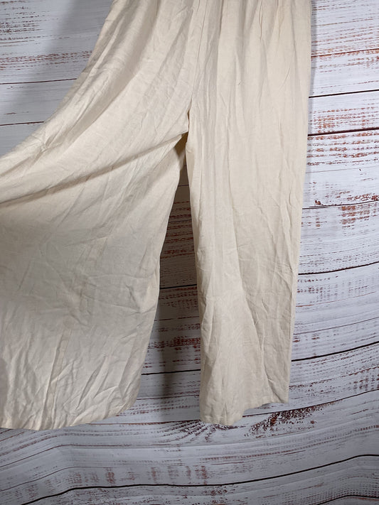 Cream CRventa Slit Sand Beige Linen Pants - Size 38 New W/ Tags