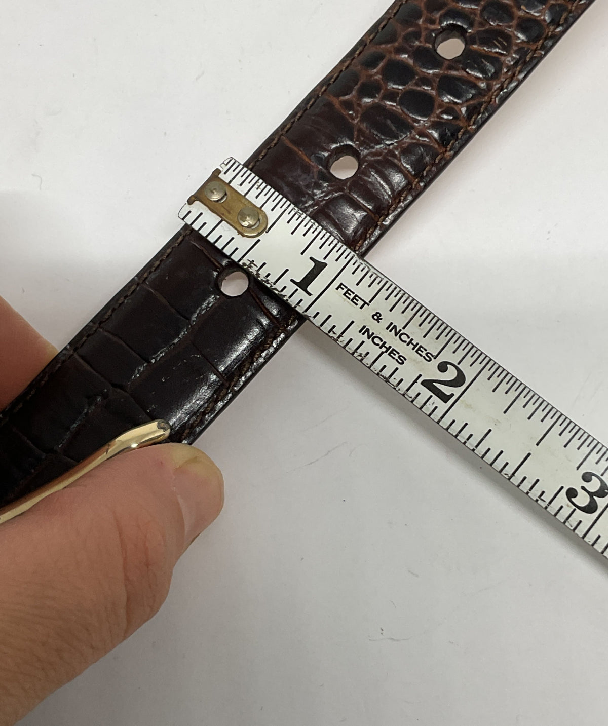 Ralph Lauren Brown Embossed Leather Vintage Belt