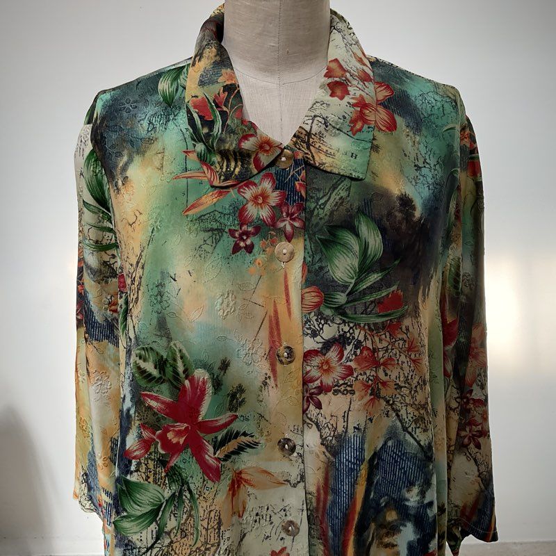 CITRON Santa Monica Women's Print Button Up Blouse- SZ 2
