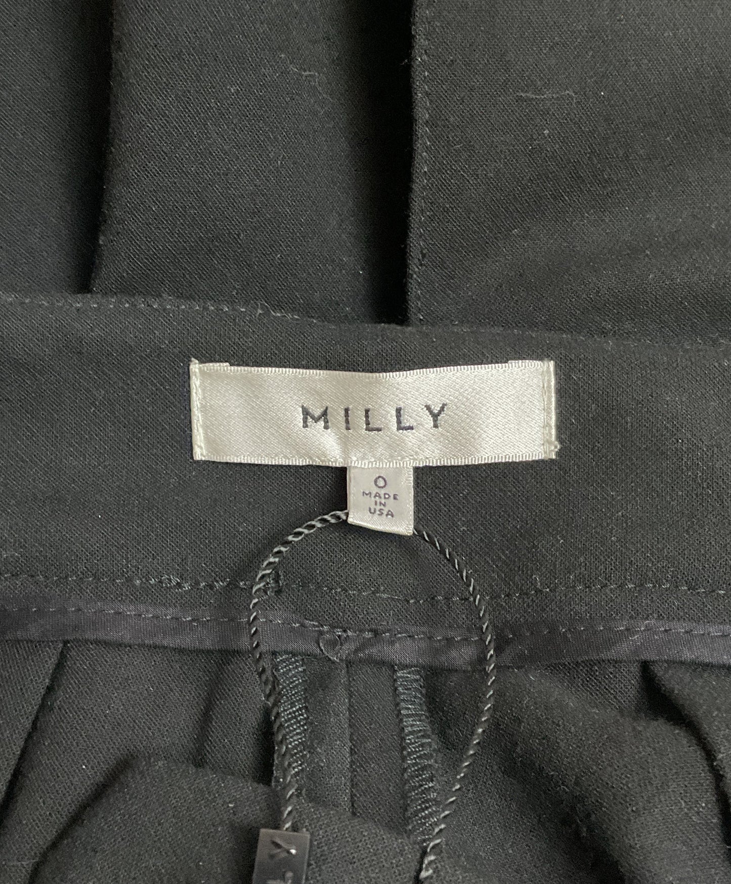 Very Nice NWT Milly Black Hayden Pntck Trousers - Size 0 RETAILS: $345